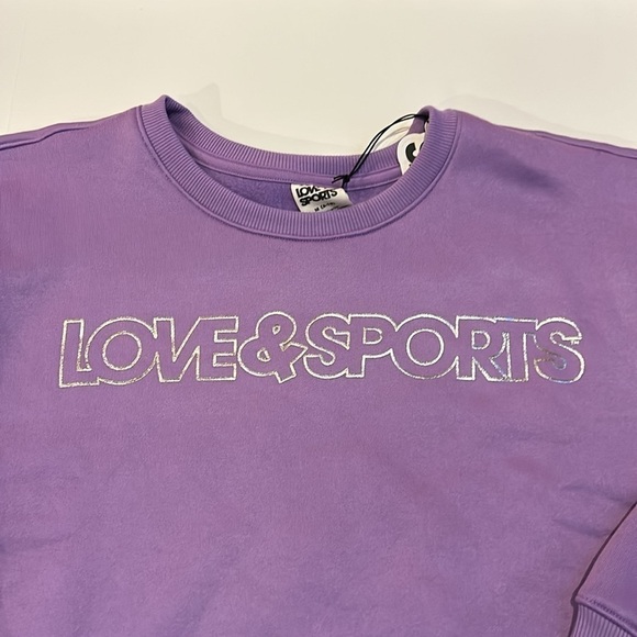 Love & Sports Purple Sweatshirt Size Medium NWT - Picture 3 of 8